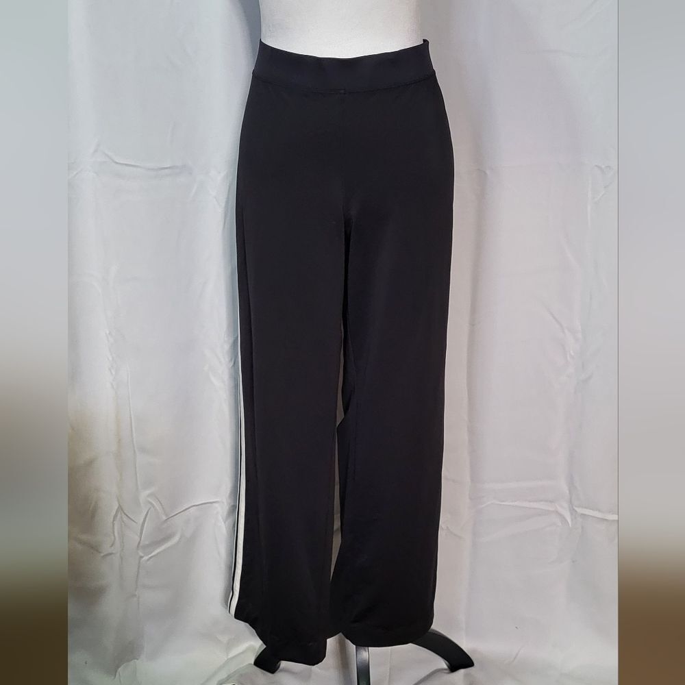 Tek Gear Women's Vintage Black Double Striped High Waist Track Pants Sz Large 🐈 - Picture 3 of 11